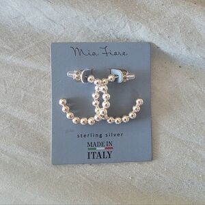 MIA FIORE STERLING SILVER BEADED HOOPS